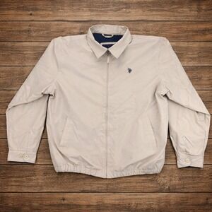 U.S. Polo Assn Men's XL Tan Jacket Full Zip Collared Polyester Casual Outdoor